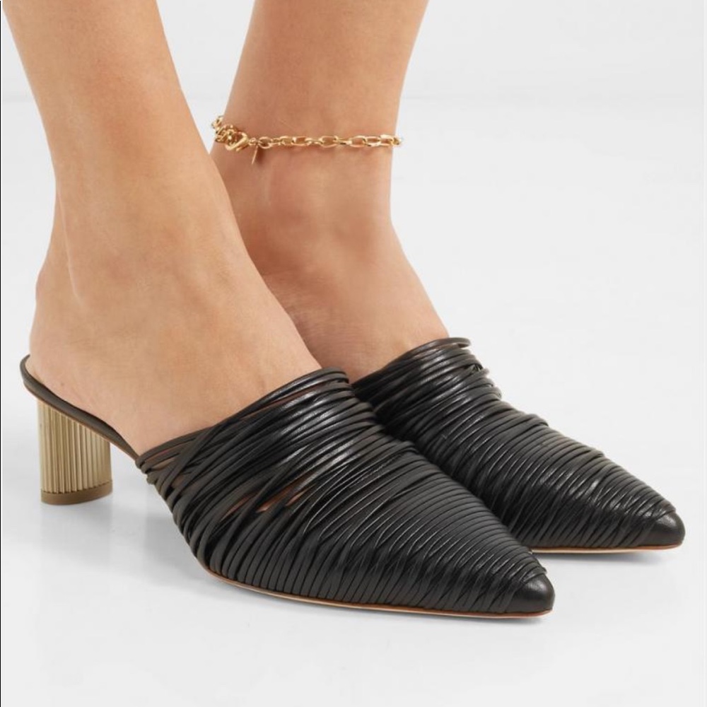Cult Gaia Sage Leather Mule Sandals
